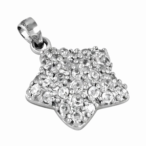 Chain Accessory Special Occasion Cute Star Style Cubic Zirconia Gemstone Silver Pendant