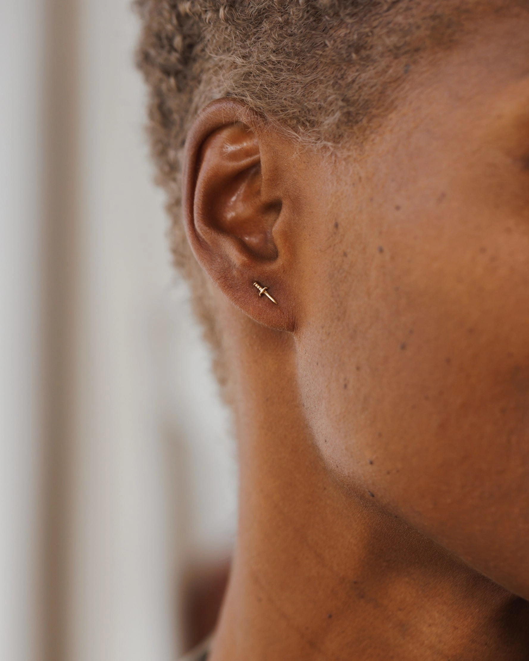 Trendy Accent Oversized Ornament Dagger Studs