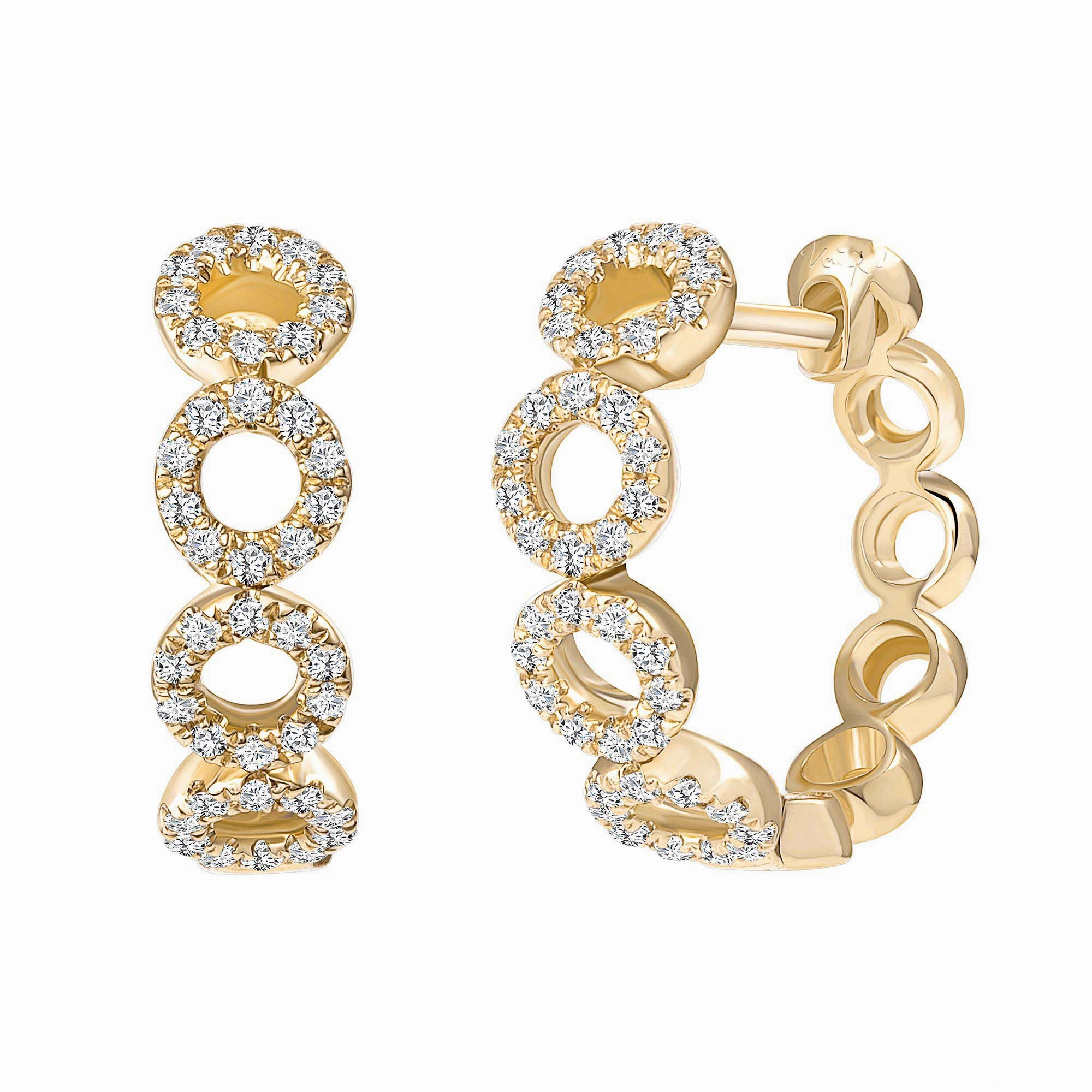 Stunning Accessory 18ky Small Hoop Diamond Earrings