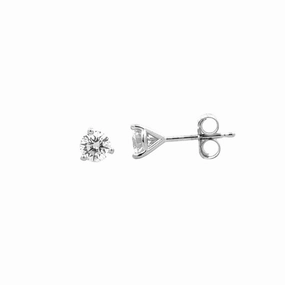 Secure Vibe Polished Style 0.5cttw Round Diamonds in Three Prong Martini Earrings