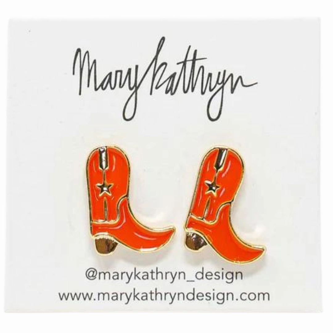 Creative Edge Orange Cowboy Boot Studs