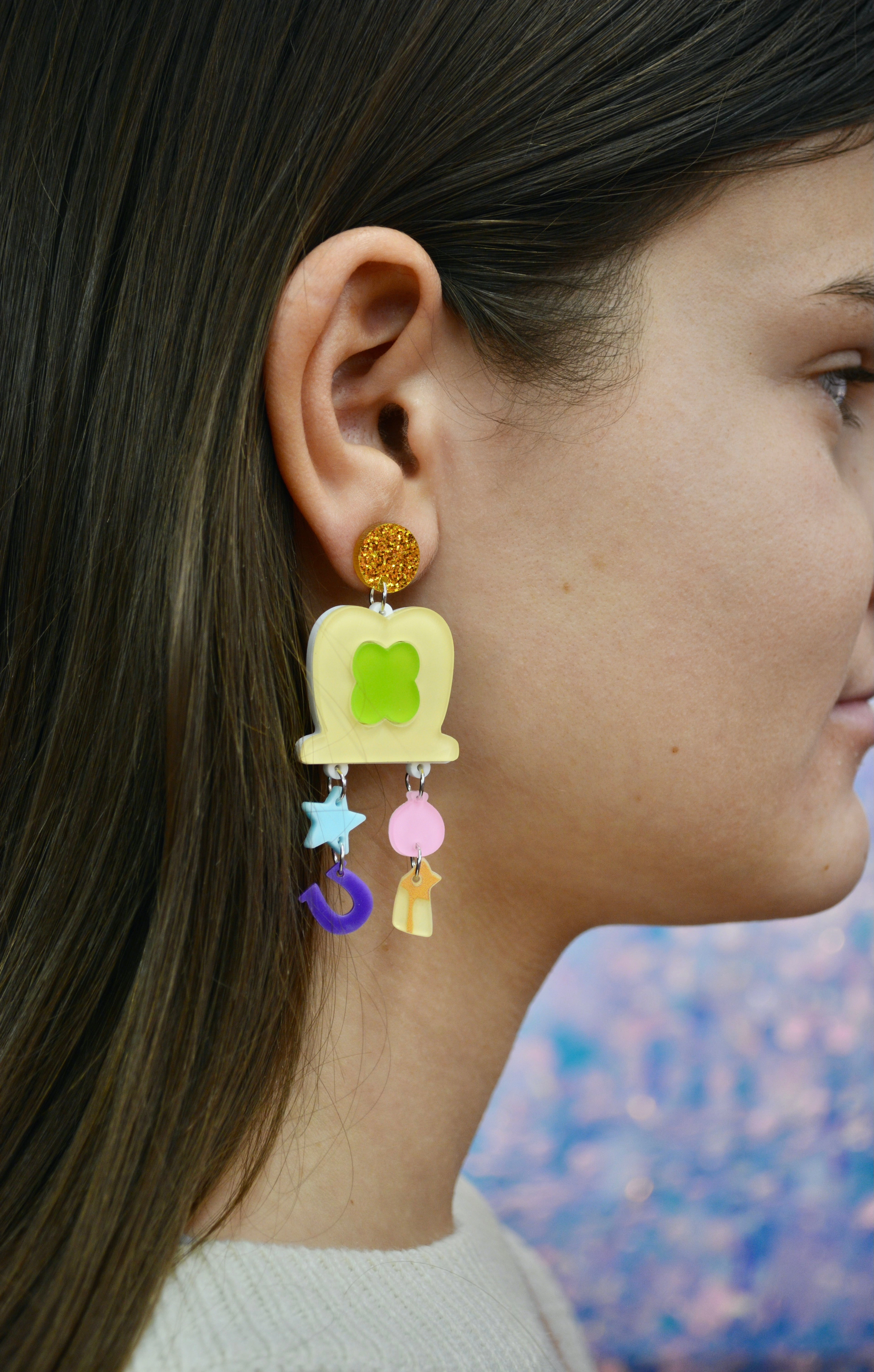 Soft Glow Lucky   Charming Earrings