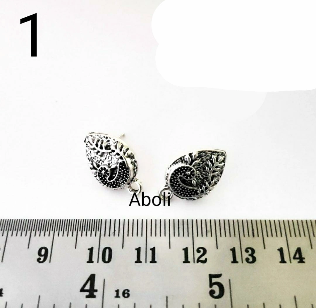 Silver peacock earrings stud components metal earrings findings ESS01 Lightweight Aesthetic Delicate Adornment