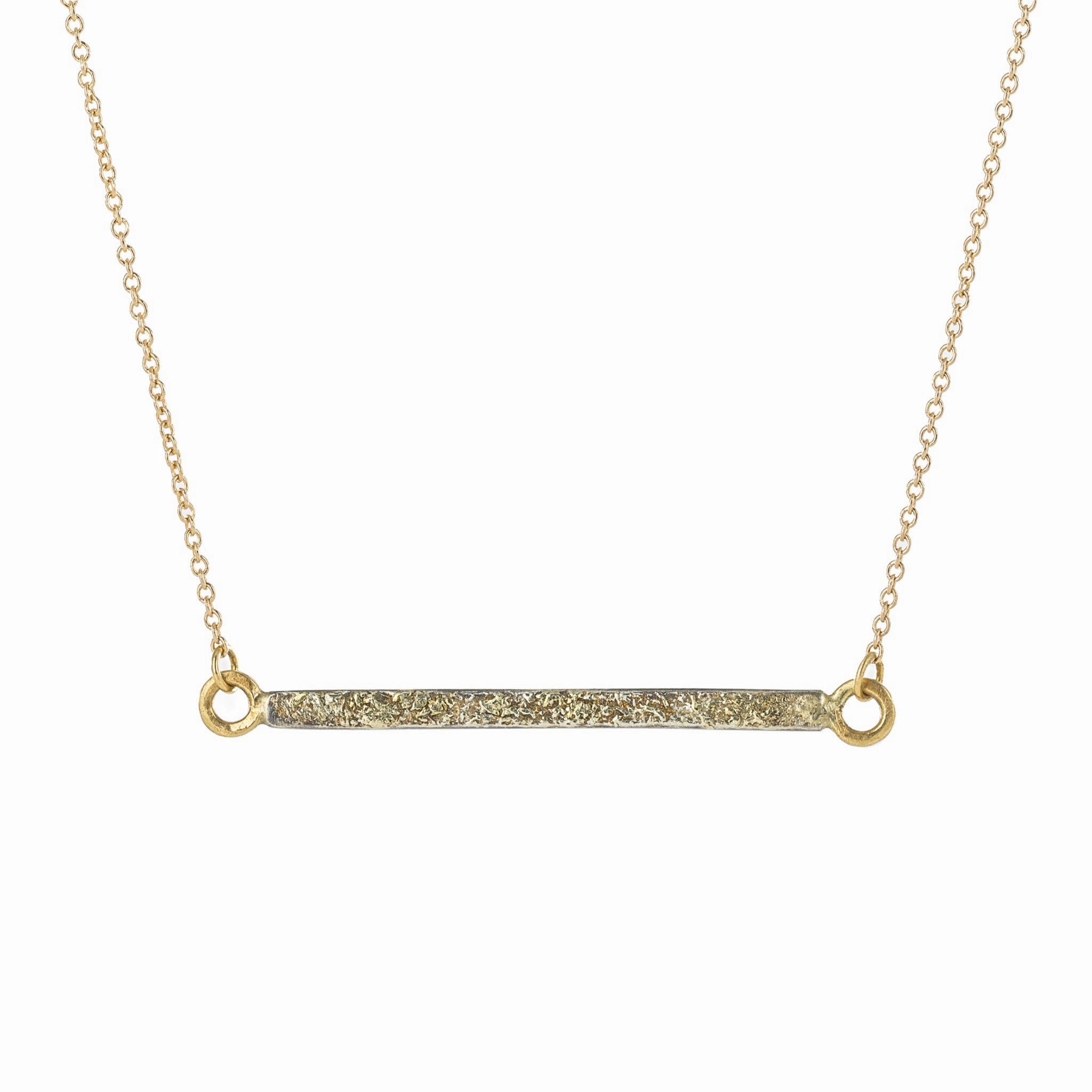 Bridal Choice Romantic Moment Terra Bar Necklace - 22k/18k Gold   Oxidized Silver