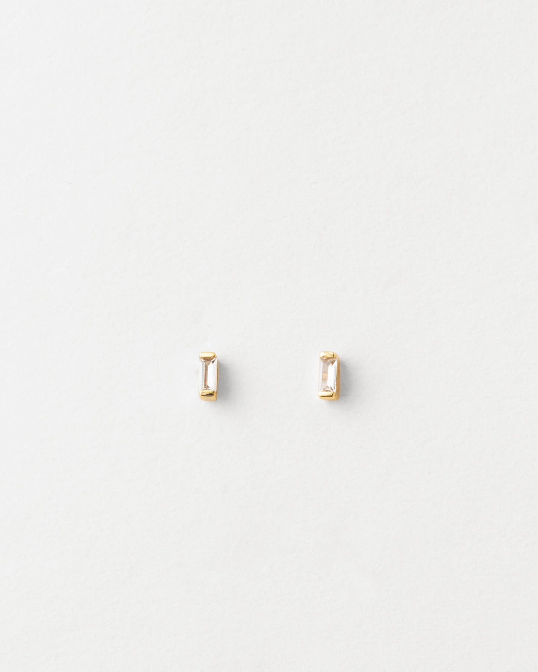Dull Embellishment Deco White Sapphire Studs