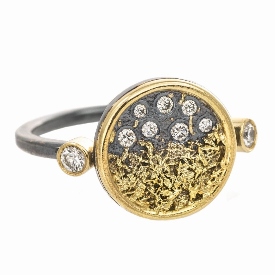 Ornate Design Traveler??s Coin Ring - 22k/18k Gold   Reclaimed Diamonds