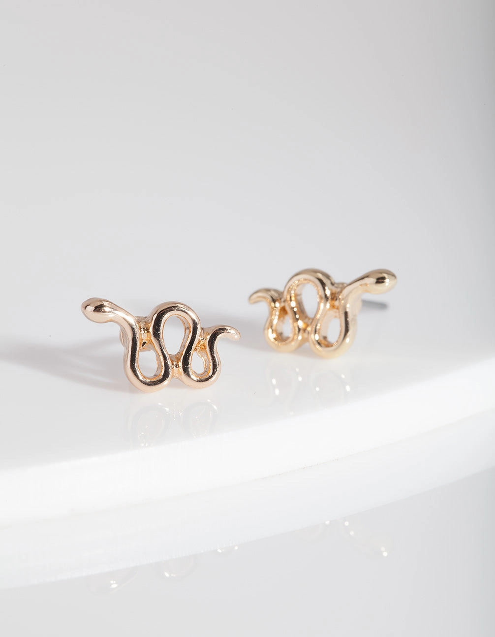 Precious Jewelry Bridal Look Gold Snake Stud Earrings