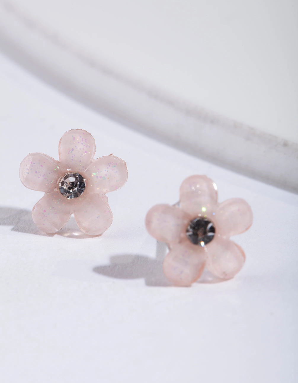 Effortless Elegance Pink Pretty Flower Stud Earrings