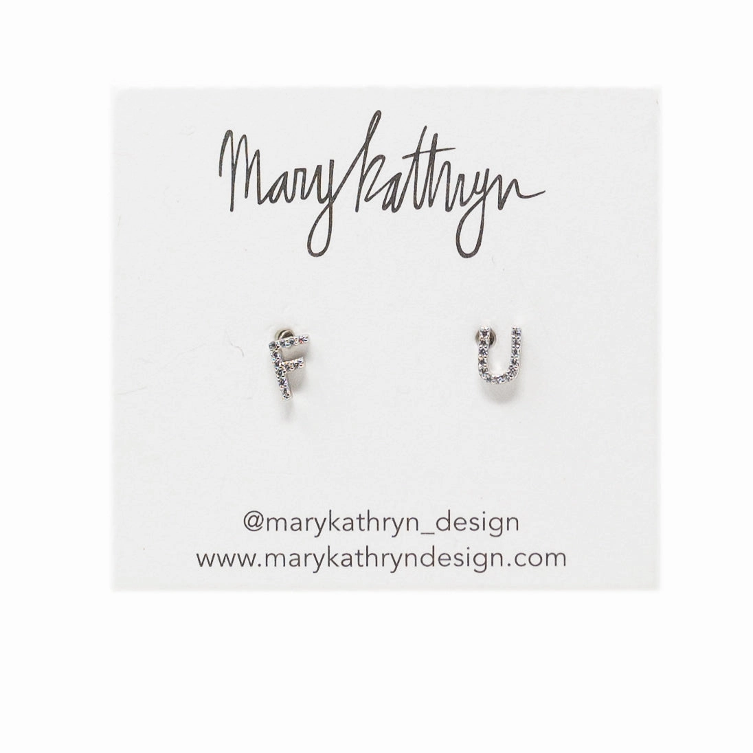 Everyday Accent F U Rhinestone Studs