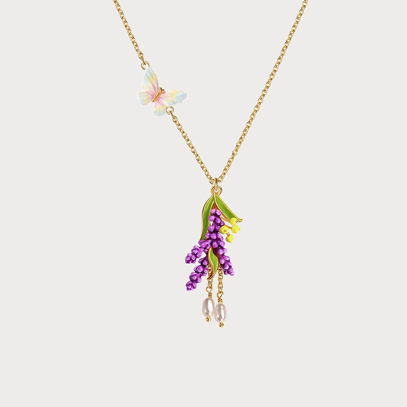Refined Detailing Lavender Butterfly Necklace