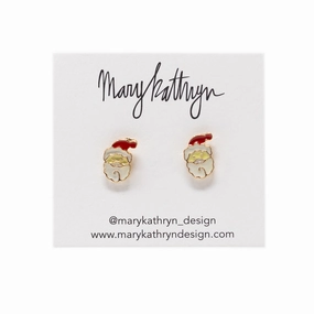 Lustrous Highlight Premium Look Santa Enamel Studs