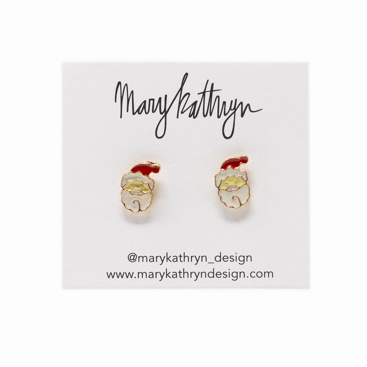 Lustrous Highlight Premium Look Santa Enamel Studs