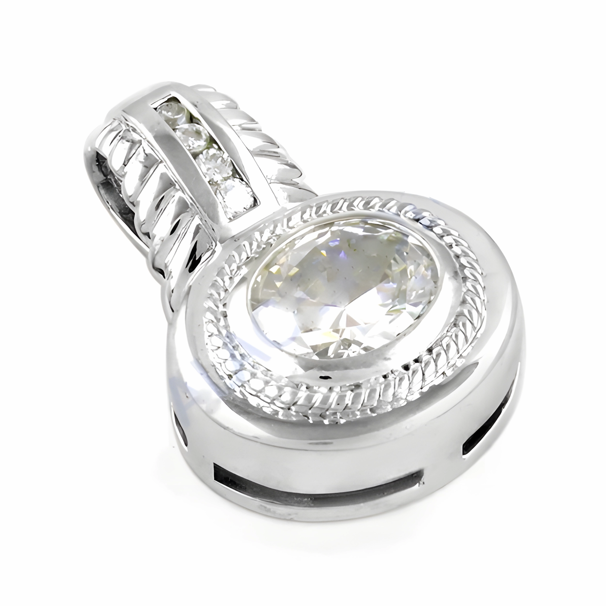 Designer Gemstone Silver Pendant with Cubic Zirconia - Elegant Jewelry Affordable Accessory Exclusive item