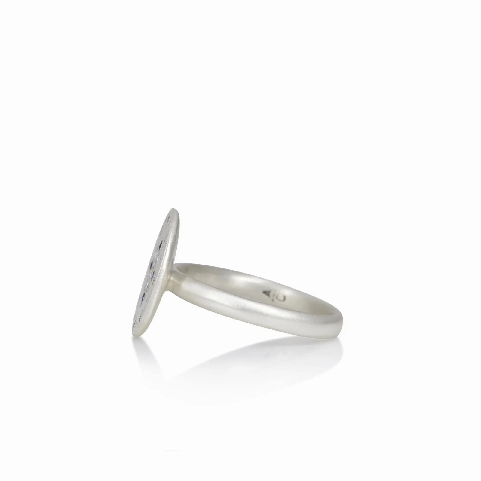 Diamond   Sapphire Engraved Ring - Sterling Silver, Sapphire   Diamond Beauty Element Luxe Craft