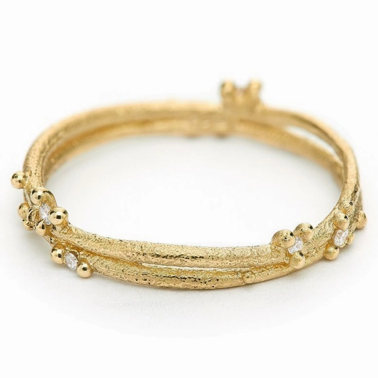 Diamond Encrusted Wrap Band - 18k   White Diamonds Charming Design