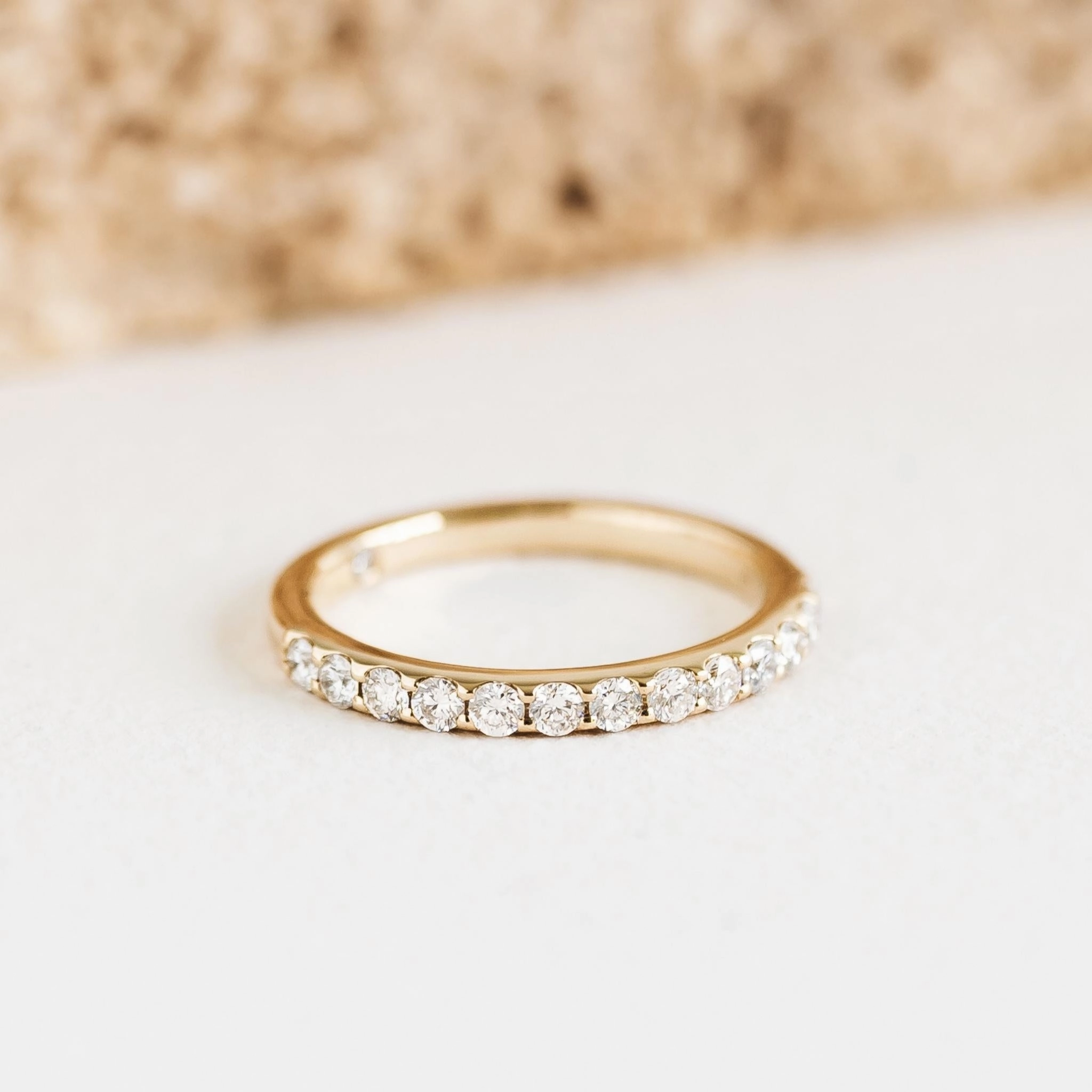 Romantic Item Graceful Simplicity Diamond Half Eternity Ring 14k Gold - Isa