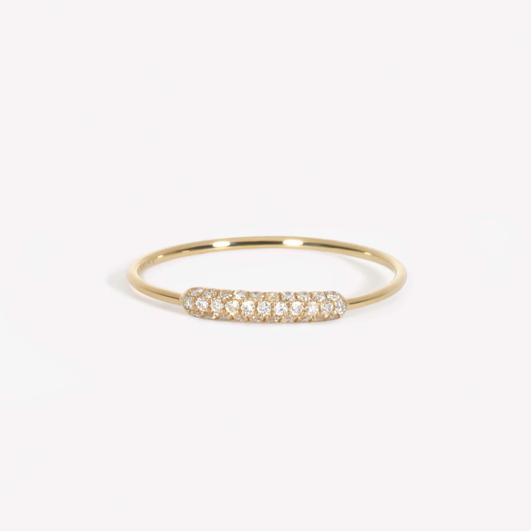 Diamond Pave Ring 14k Gold - Elena Superior Craft Lustrous Detail