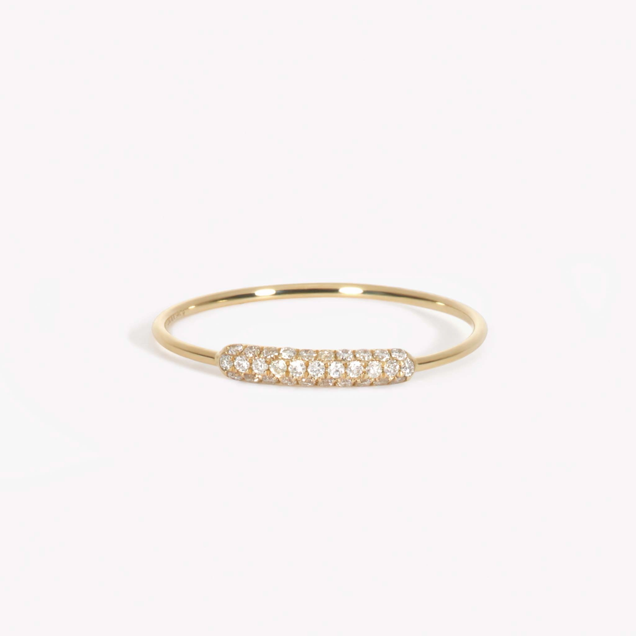 Diamond Pave Ring 14k Gold - Elena Wonderful Jewelry Refined Outline