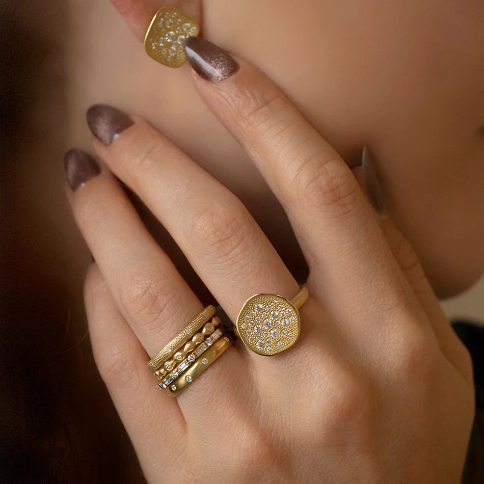 Evening Style Stylish Vibe Diamond Stardust Ring - 18ky   Diamond