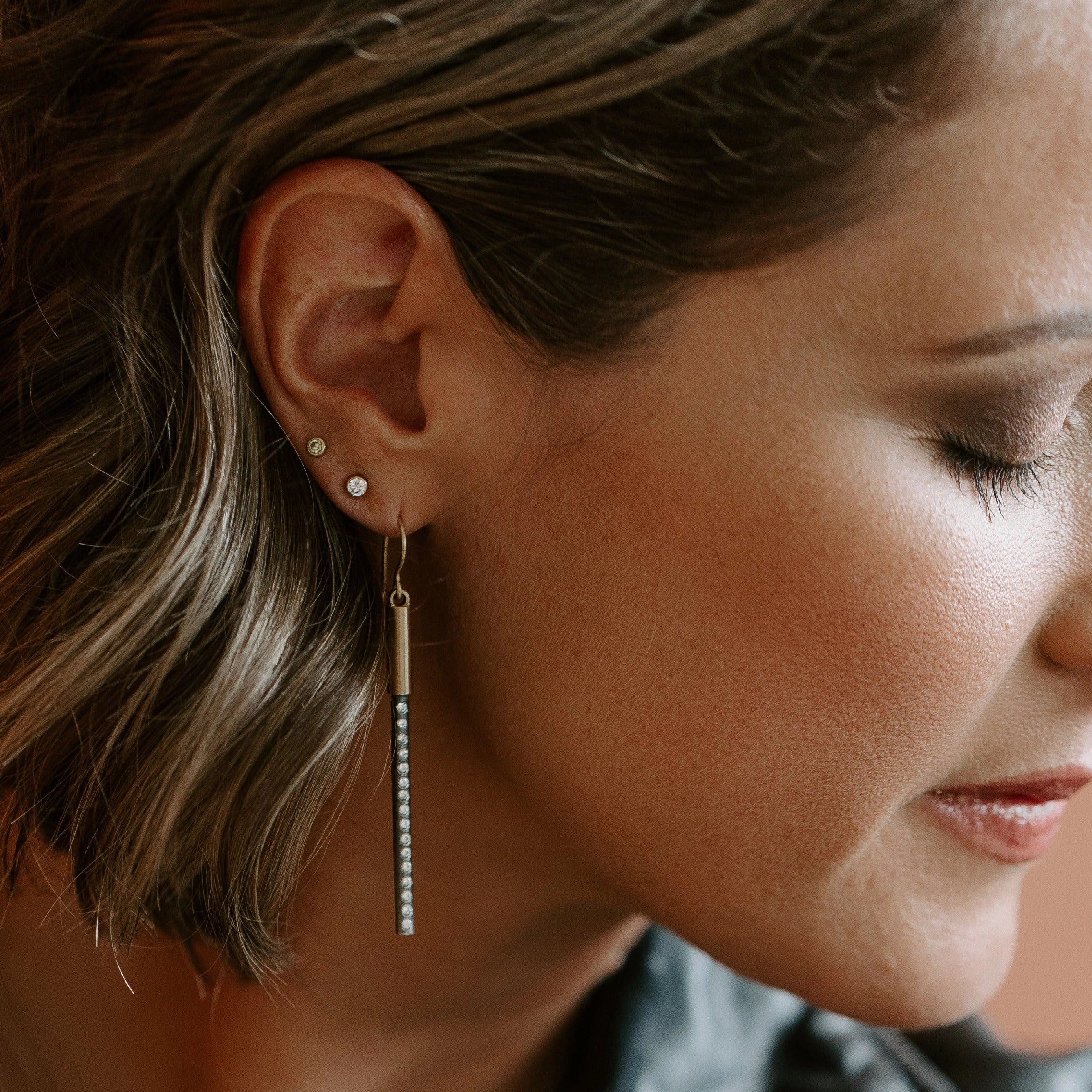 Silken Touch Diamond Stud Earrings - 18ky Gold   Colored Diamonds