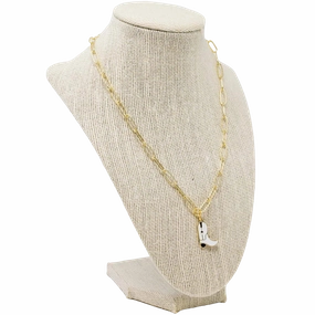 Dierks White Cowboy Boot Necklace Golden Accent Elegant Contour