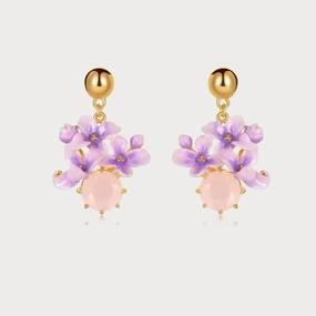 Early Lilac Pink Crystal Earrings Graceful Beauty Daily Accessories