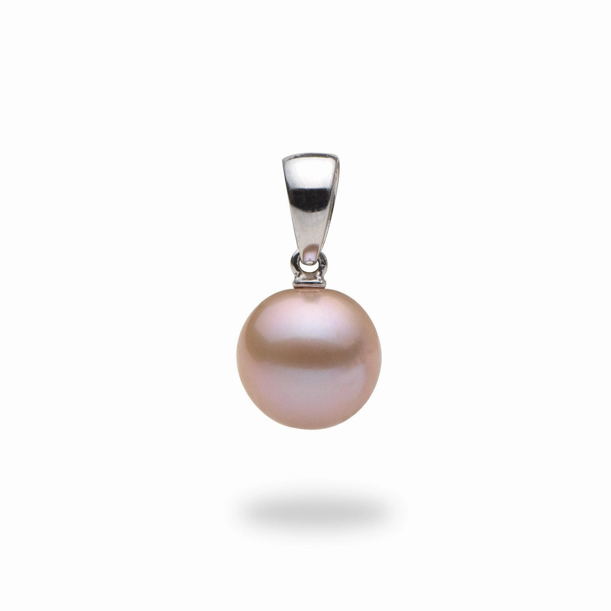 Handmade Accessory Lavender Freshwater Pearl Pendant in White Gold - 9-10mm