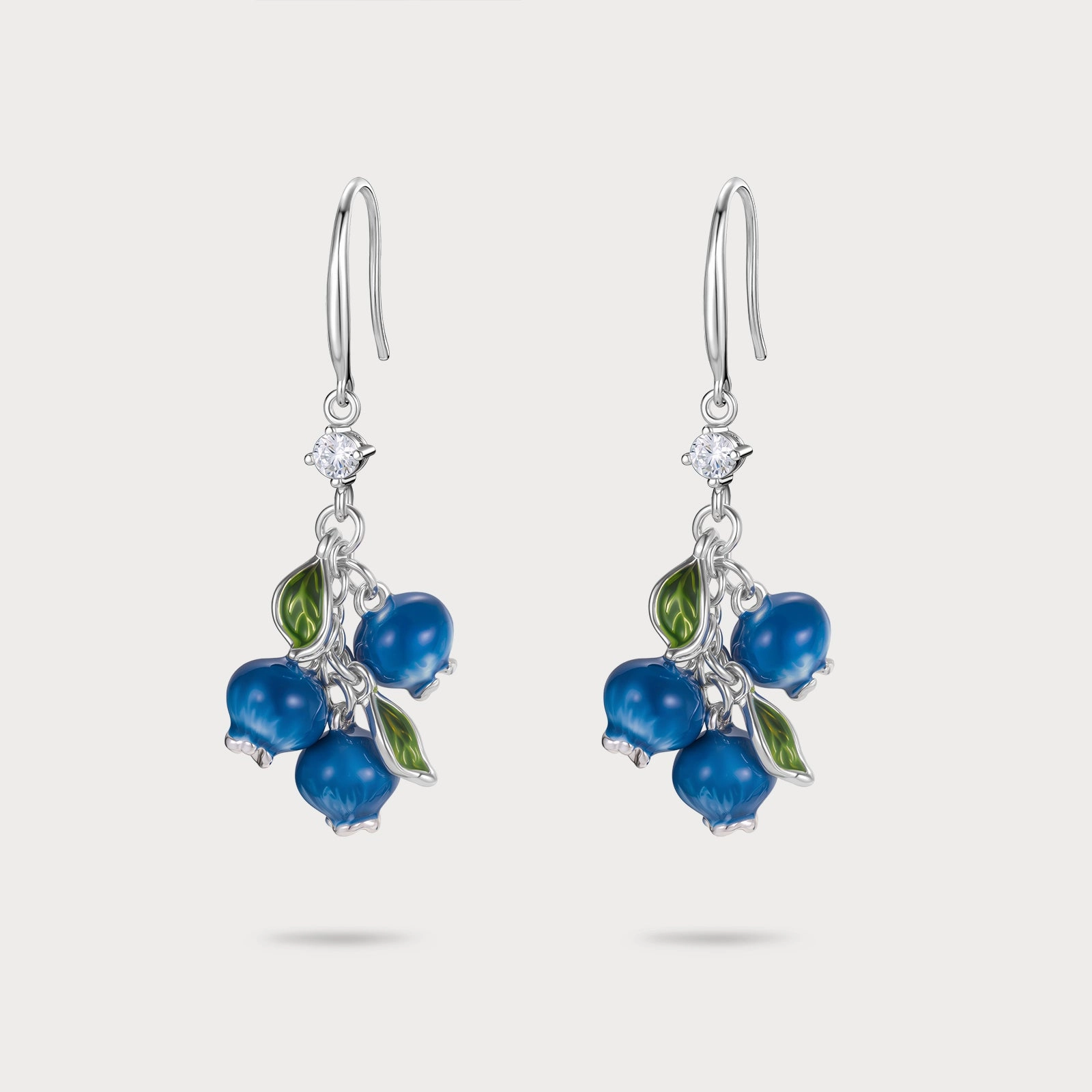 Silver Blueberry Earrings Shiny look