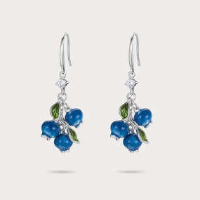 Silver Blueberry Earrings Shiny look