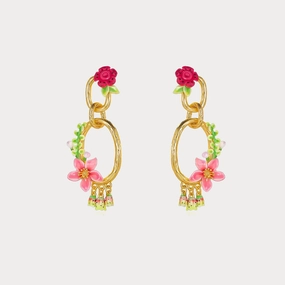 Tropical Flower Dangle Earrings Elegant Beauty Bold Edge