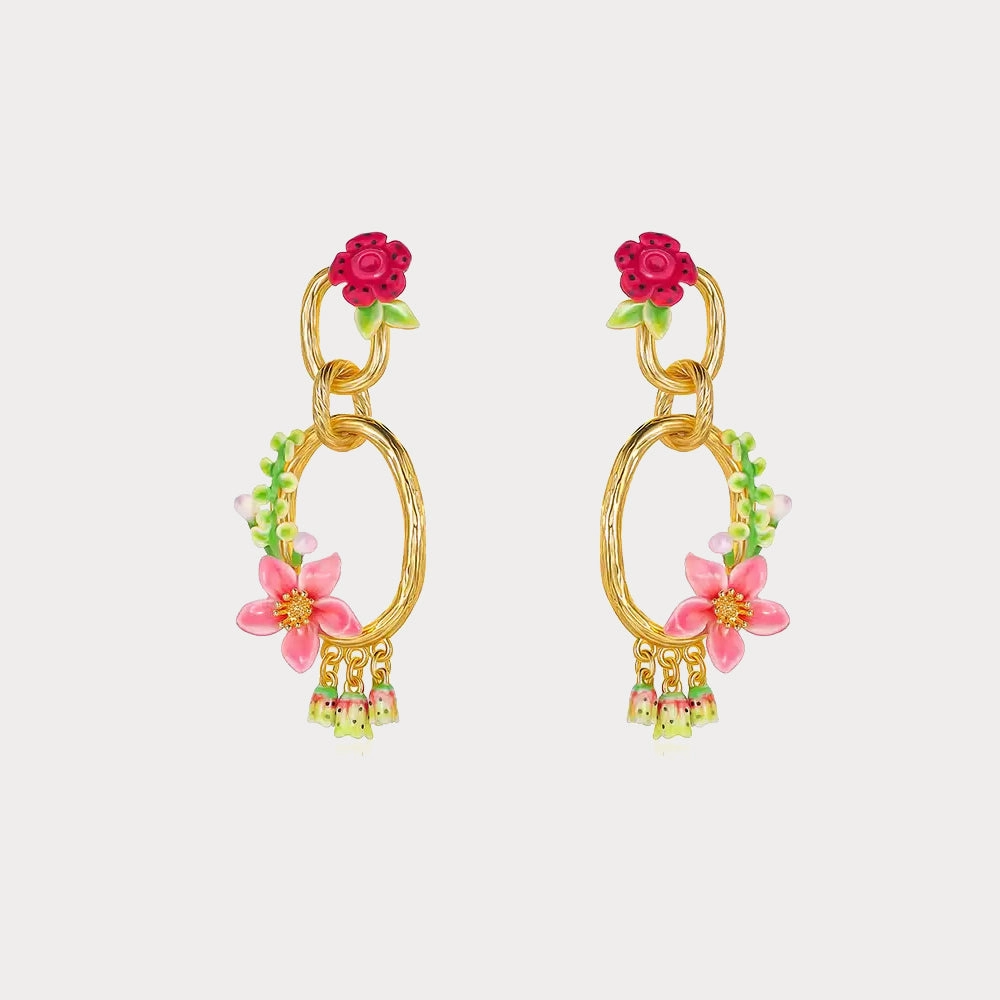 Tropical Flower Dangle Earrings Elegant Beauty Bold Edge