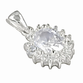 Versatile Piece Travel Essential Latest Ethnic Design Silver Cubic Zirconia Gemstone Pendant Jewelry