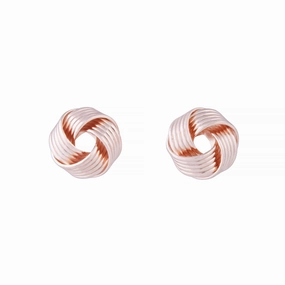 Rose Gold Small Twisted Knot Stud Everyday Glam Linear Form