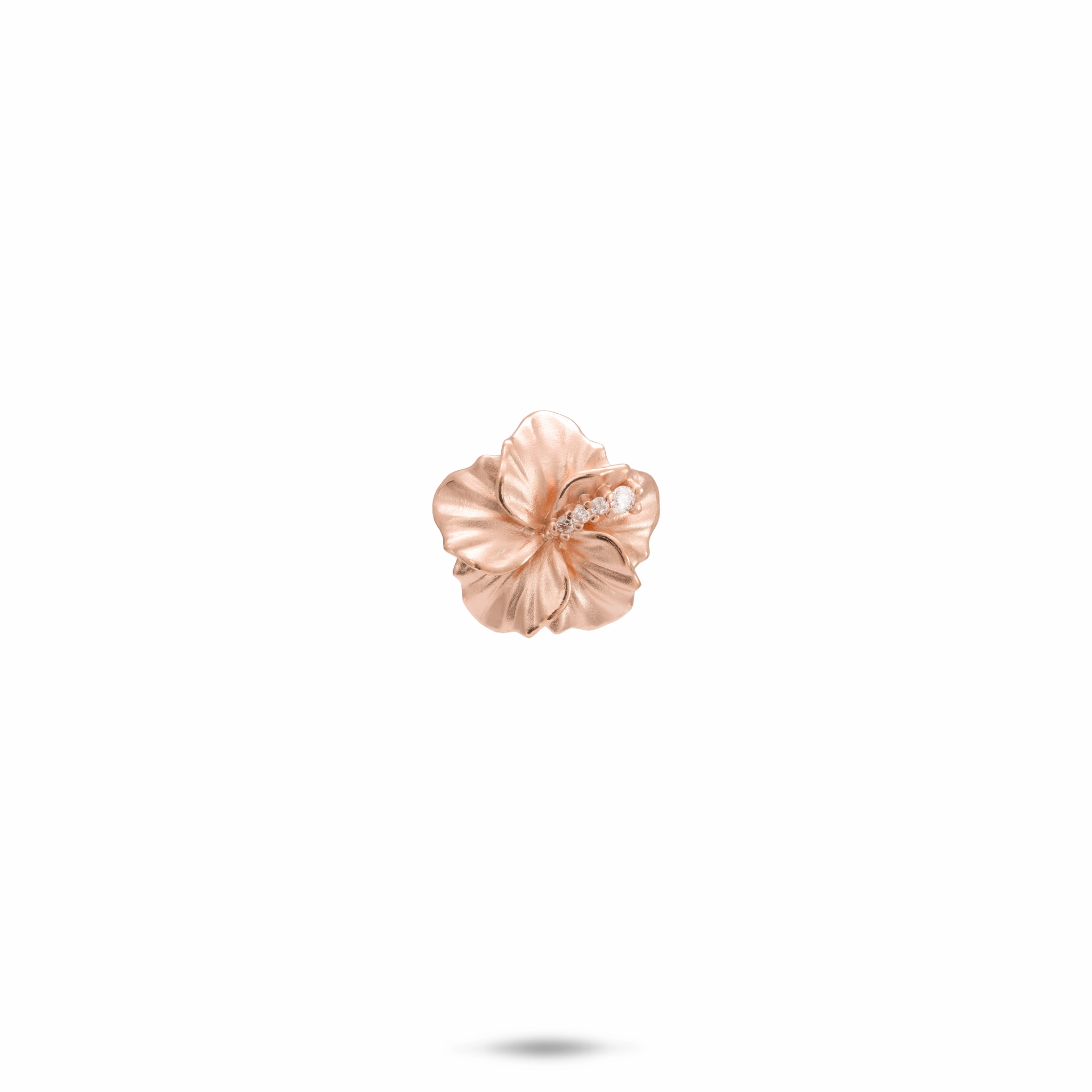 Hawaiian Gardens Hibiscus Pendant in Rose Gold with Diamonds - 11mm Fashionable Accessory Urban Adventure