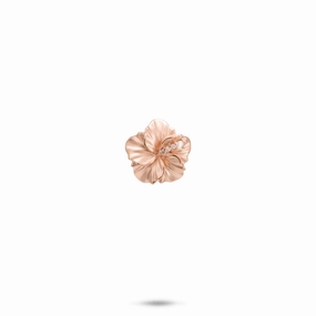 Hawaiian Gardens Hibiscus Pendant in Rose Gold with Diamonds - 11mm Fashionable Accessory Urban Adventure