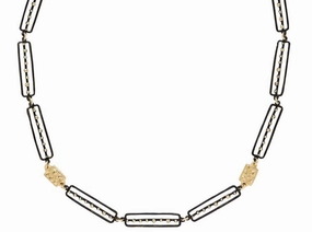 Color Match Dotted Link Necklace - Bronze