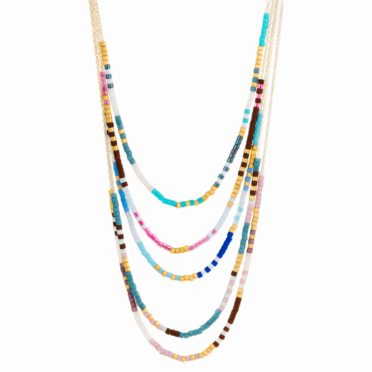 Japanese Microbead Necklaces - 14k Gold Chain Textured Feature Classic Vibe