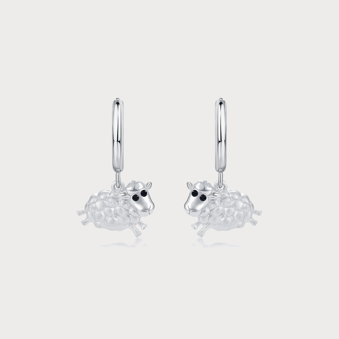 Glamorous Mood Silver Sheep Earrings