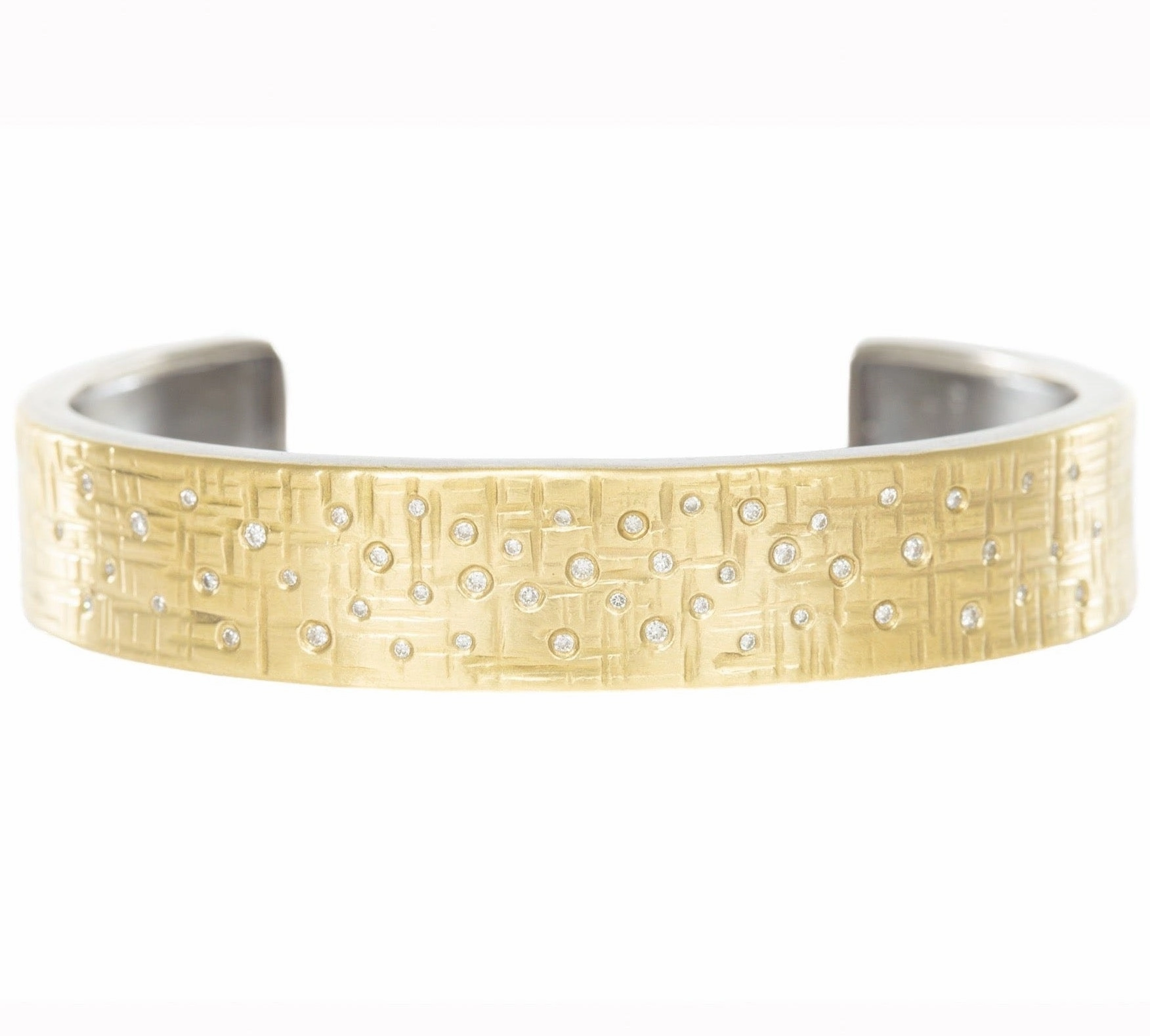 18k Aspen Squared Cuff - 18k Gold   Reclaimed VS Diamonds Vibrant Jewelry Shine Finish Fashion Moment