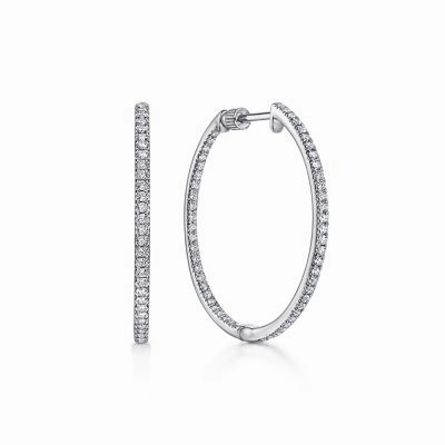 DIAMOND HOOP EARRINGS Premium Accent Stunning look