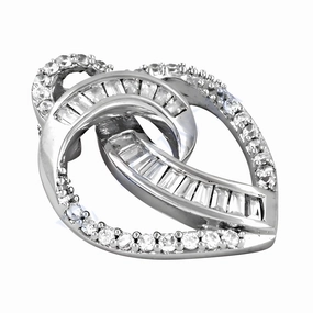 Trendy Accessory Stunning CZ Gemstone Silver Pendant - Inspired Design