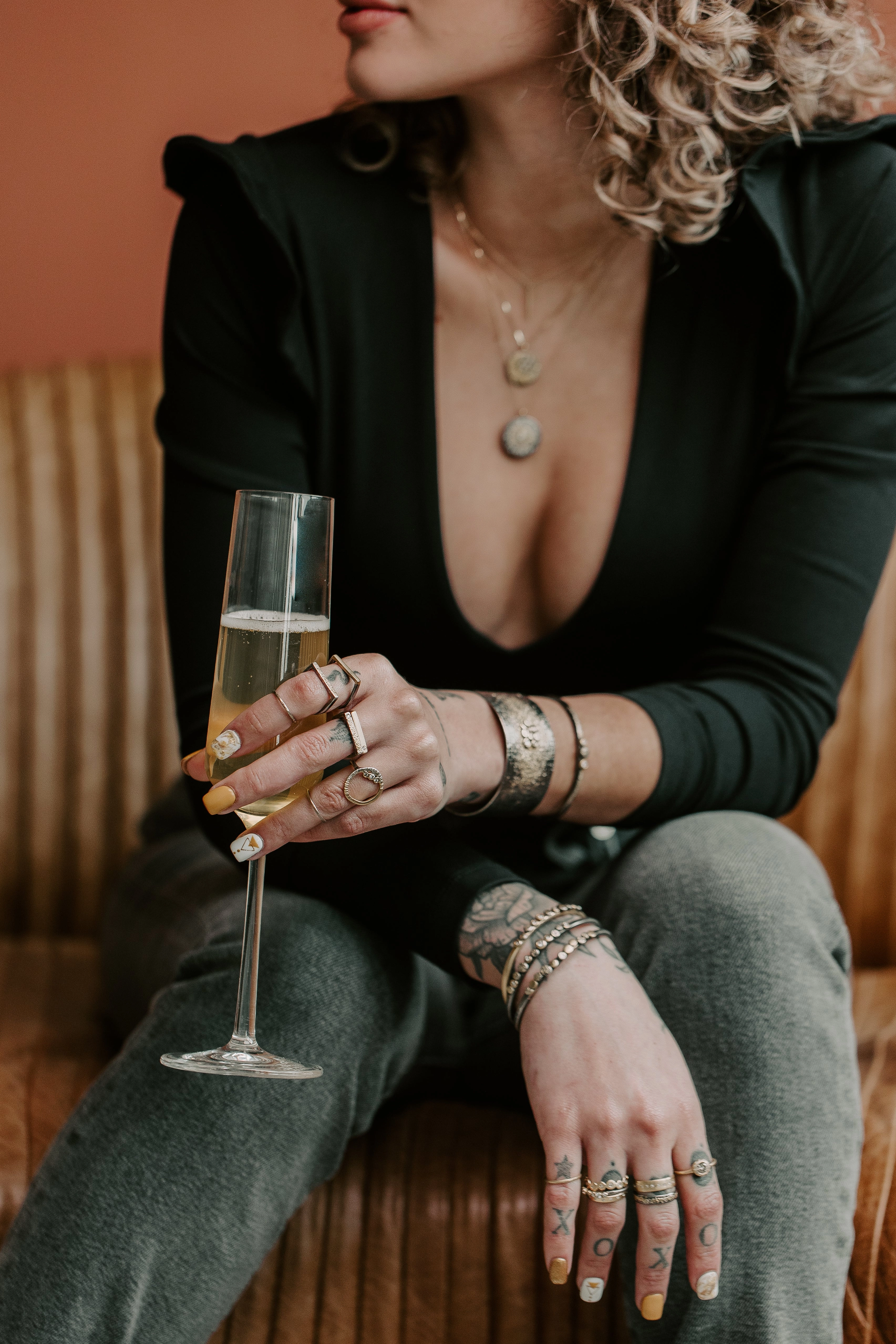 Dusted Bauble Cuff - 22ky, 18ky, Oxidized Silver   VS Diamonds Polished Mood