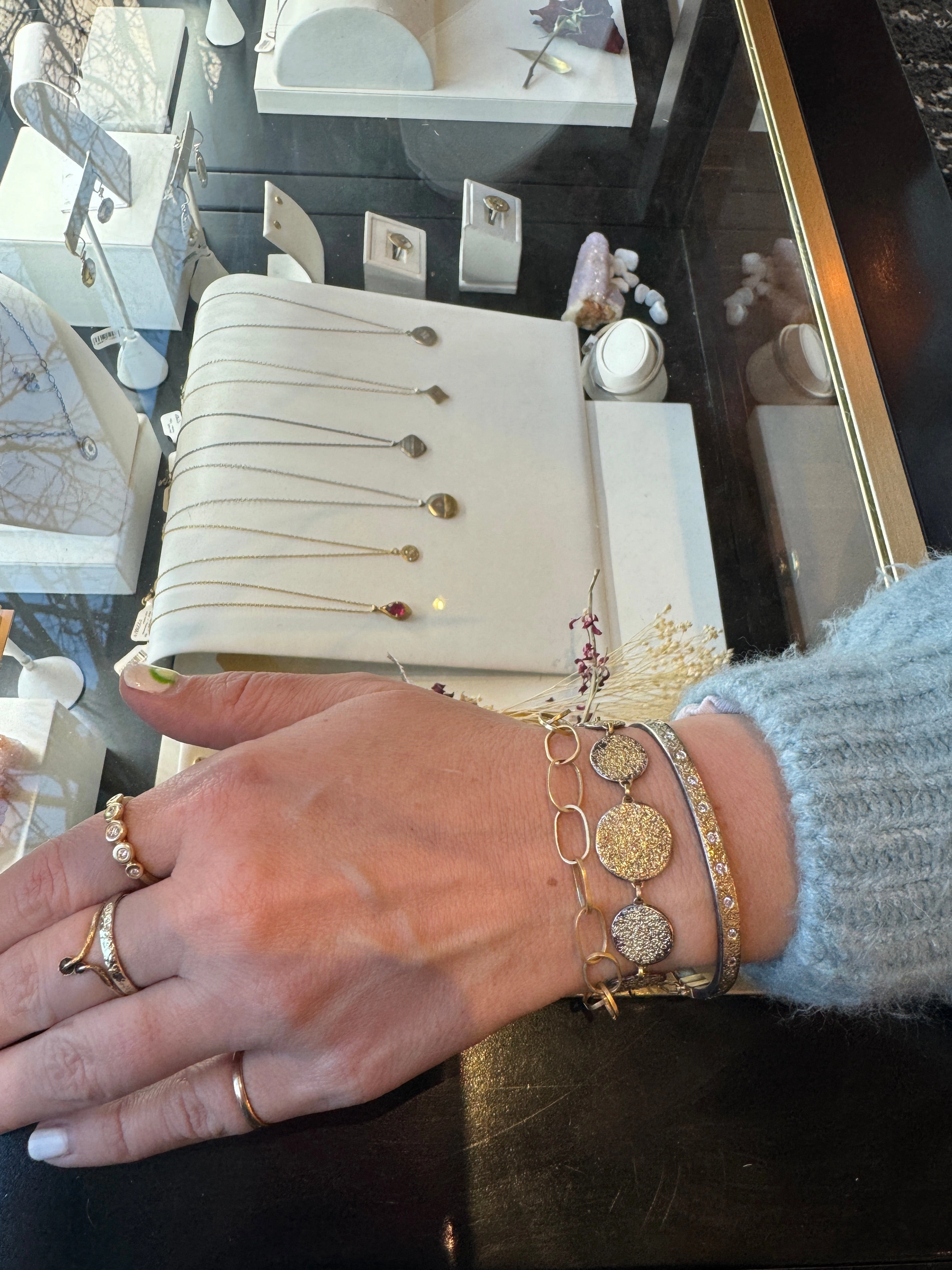 Dusted Everyday Bracelet - 18k/22k, Oxidized Silver Medium youth choice