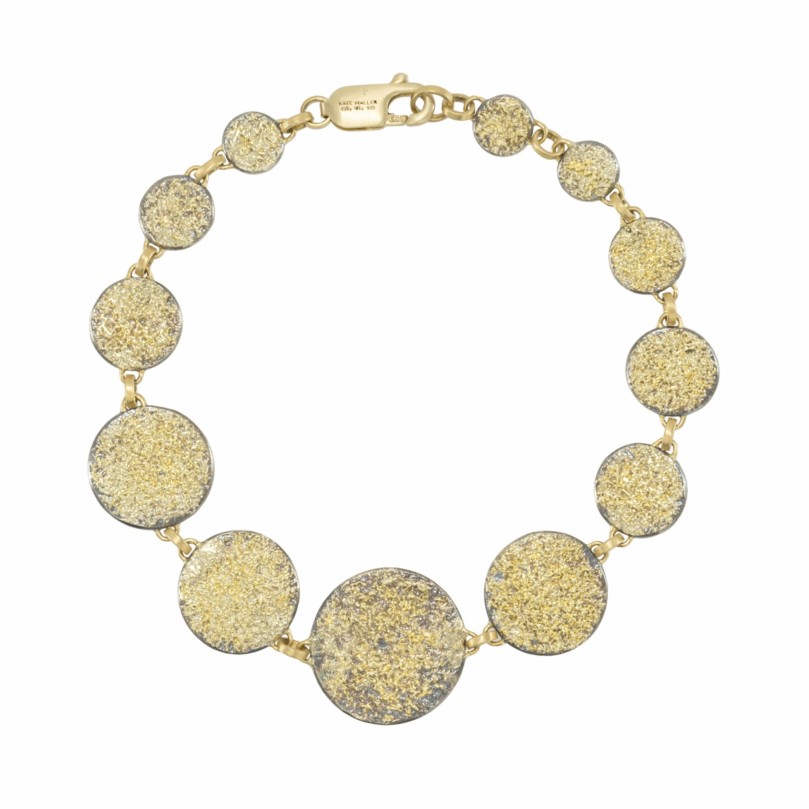 Simple Look Dusted Everyday Bracelet - 18k/22k, Oxidized Silver Medium