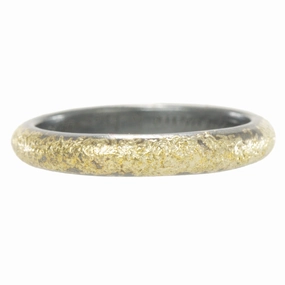 Dusted Half Round Band - 22k Gold, Oxidized Silver Timeless Impression