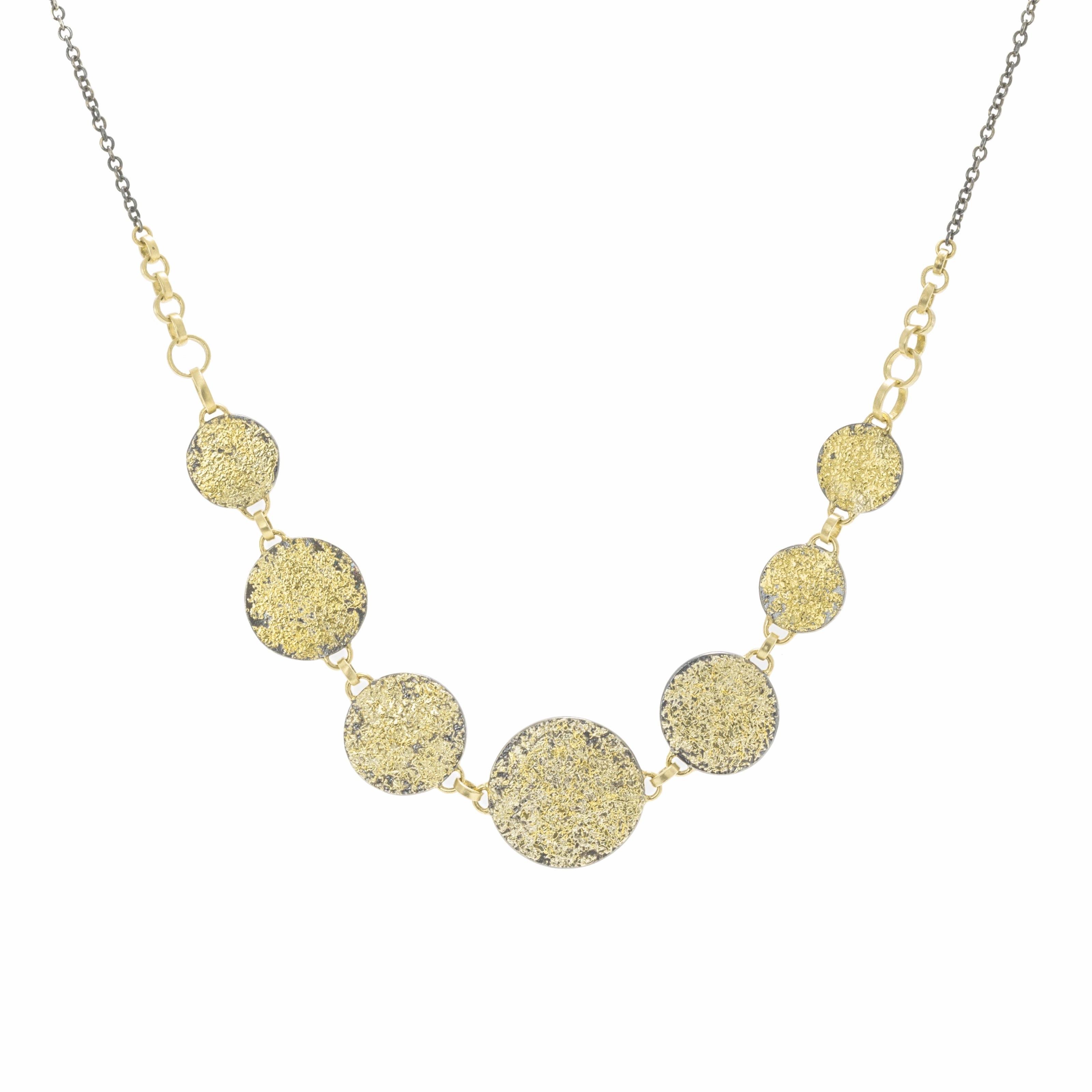 Dusted Statement Necklace - 22ky Gold, 18ky Gold   Oxidized Silver Simple Touch