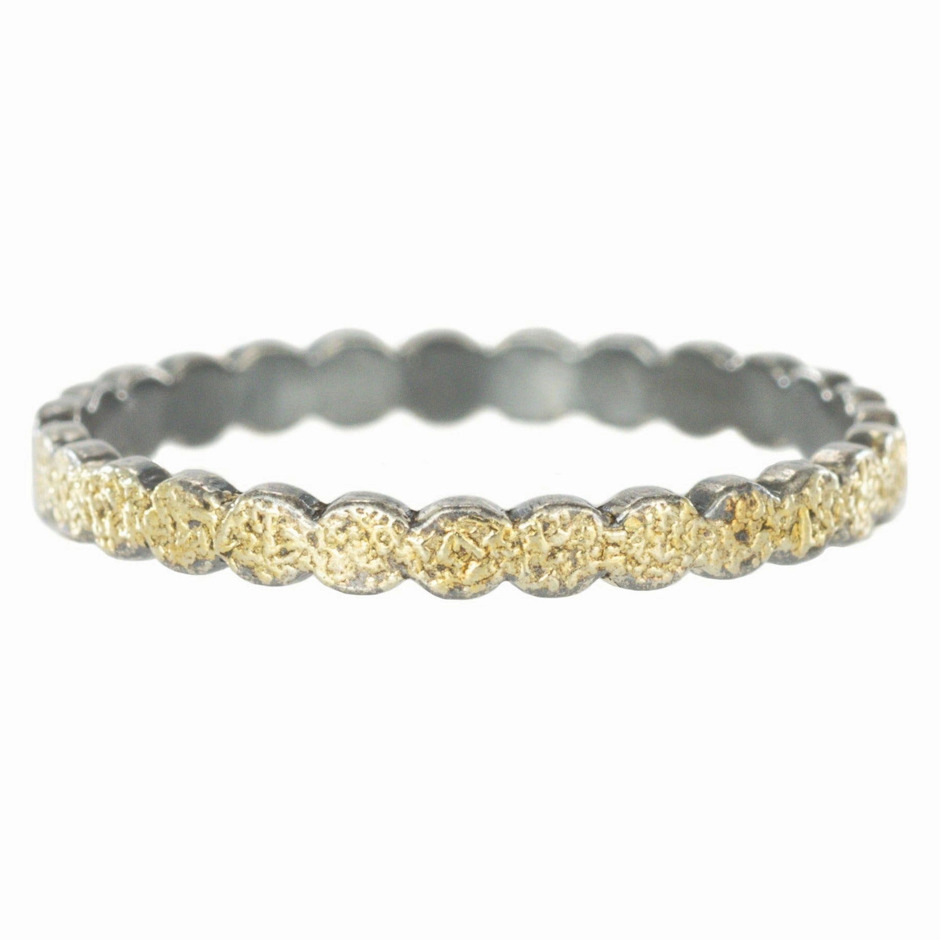 Premium Feature Dusted Tiny Dot Ring- 22k/18k Gold, Oxidized Silver