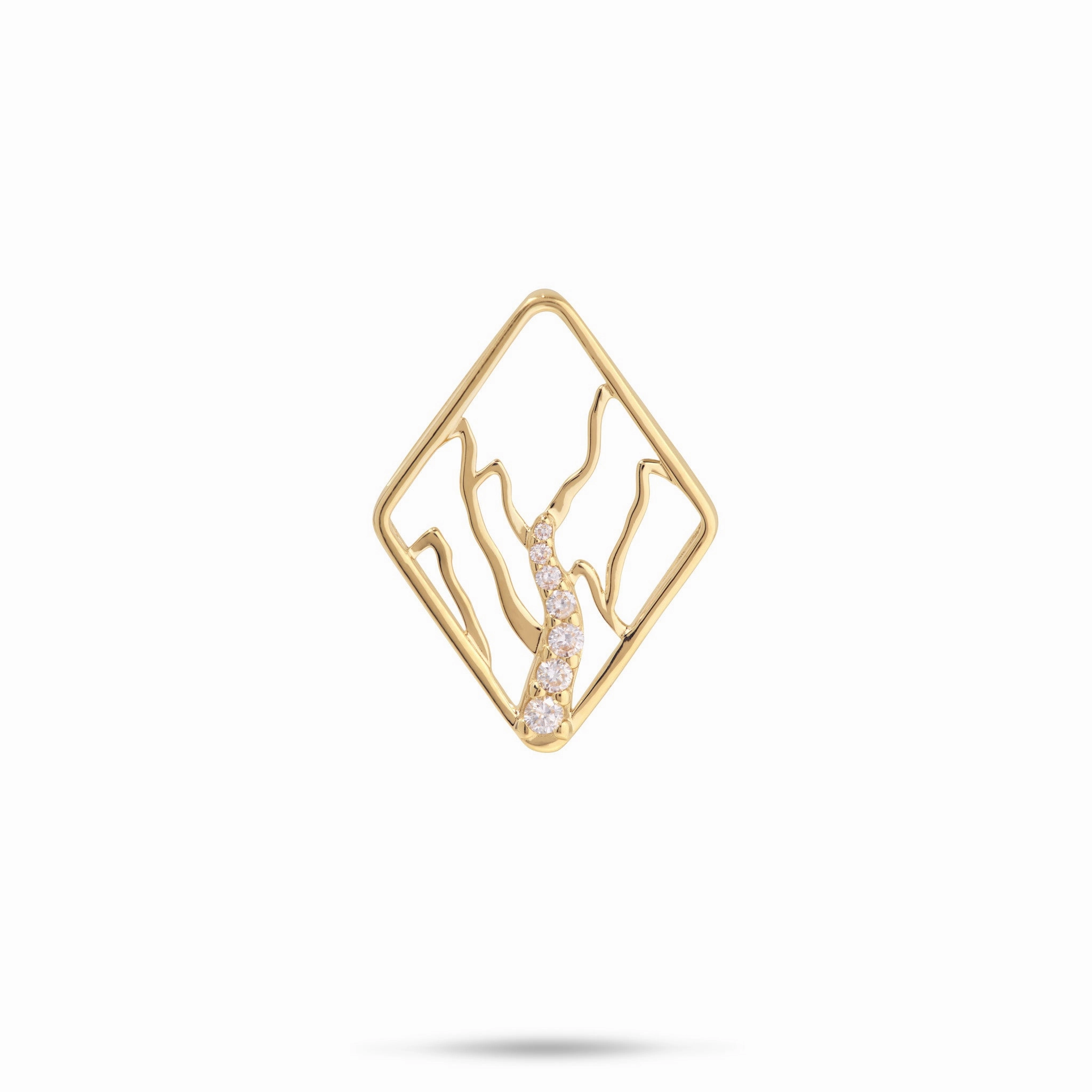 Ko?olau Waterfall Pendant in Gold with Diamonds - 22mm Exquisite Gift