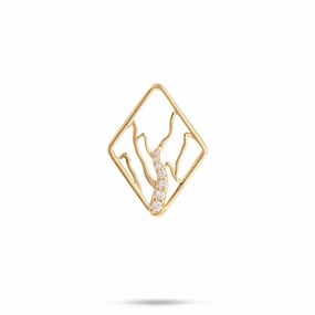 Ko?olau Waterfall Pendant in Gold with Diamonds - 22mm Exquisite Gift