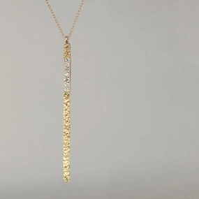 Balanced Detail Allure Detail Moss Stick Necklace - 14k Gold   Diamonds